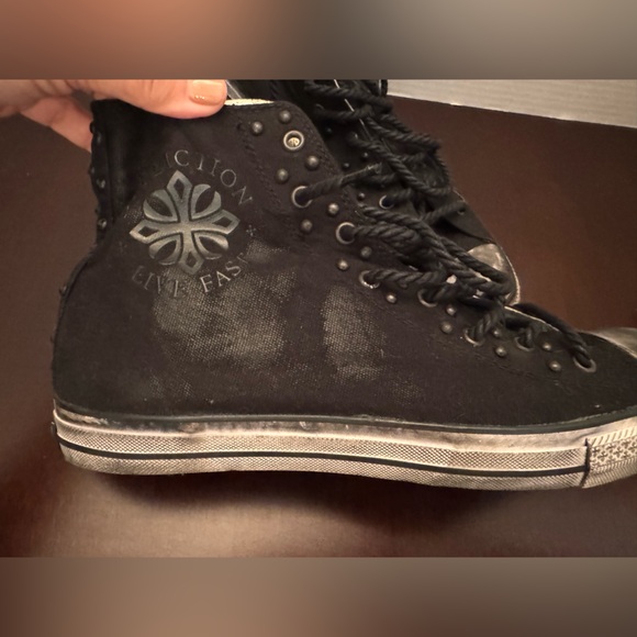 AFFLICTION FARIN BLACK WAX SNEAKERS - Picture 2 of 7